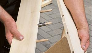 KROK VIII - Wykonywanie oparcia drewnianej ławki